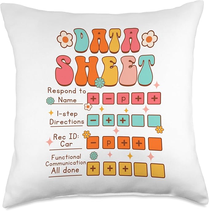 Funny Analyst Data Analyst Data Sheet Funny Applied Behavior Analyst Data Sheet Throw Pillow, 18x18, Multicolor