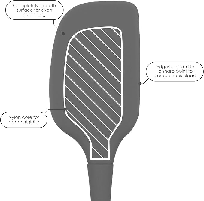 Tovolo Flex Core Silicone Deep Spoonula with Angled Head for Stirring Scooping and Serving, Dishwasher Safe BPA Free Heat Resistant Spoon Spatula Kitchen Utensil for Cooking Baking, Charcoal Gray