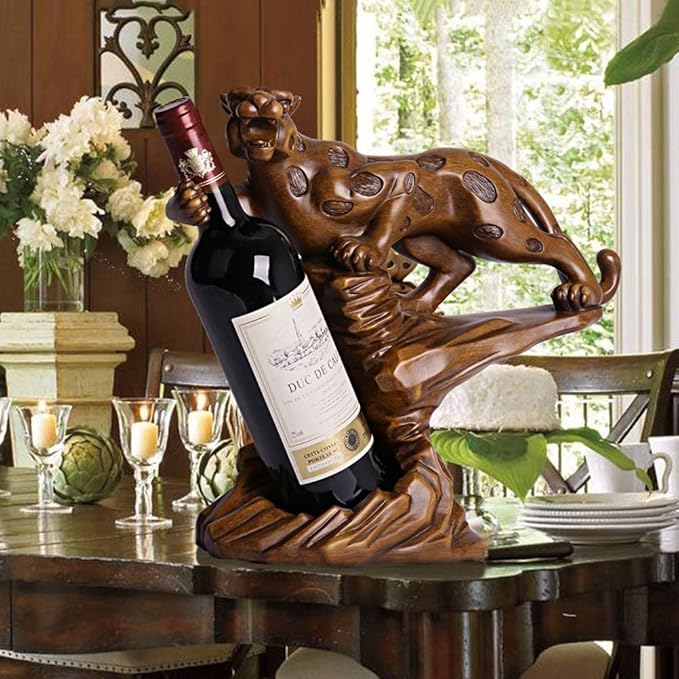 Wine Holder Cheetah Style Wine Rack Personality Home Kitchen Restaurant Wine Rack Resin Countertop Cabinet Cellar Narrow