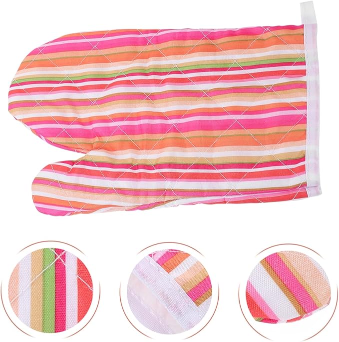 VALICLUD Oven Mitt Heat Resistant Kitchen Gloves Insulated Cooking Gloves for Baking Grilling and Barbecue with Hanging Design 10.43X6.69In