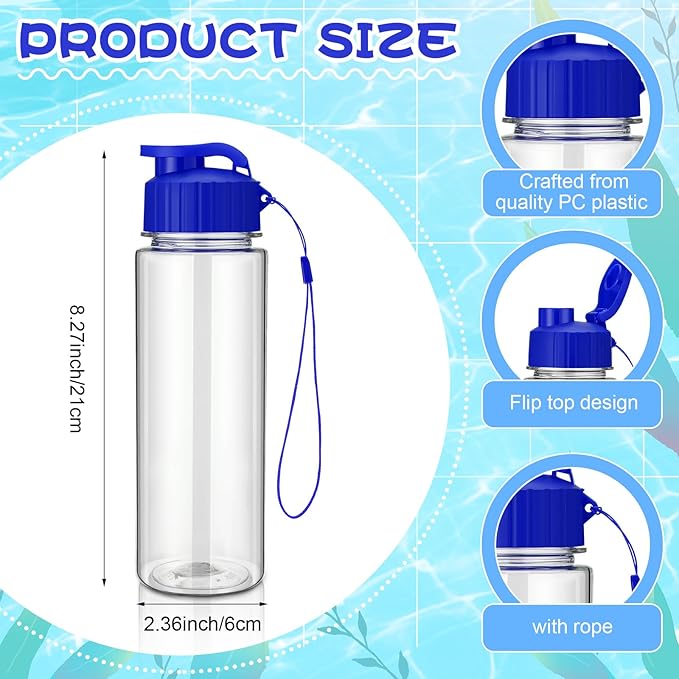 Mifoci 20 Pieces Water Bottle Bulk 17 oz Plastic Water Bottles Bulk Gym Sports Adults Reusable Large Bottles with Leak Proof Flip Top for Party Outdoor (Pastel Colors)