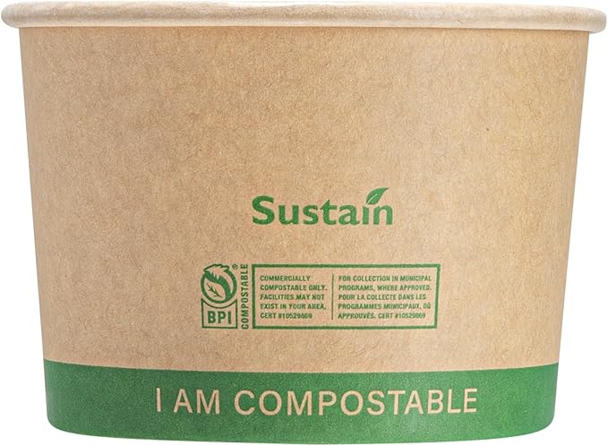 Restaurantware Paper Soup Containers 25 Pack Of 8 oz Disposable Kraft To Go Hot Soup Serving Bowls BPI-Certified Compostable Leakproof Stackable Food Containers For Noodles, Pasta And Desserts