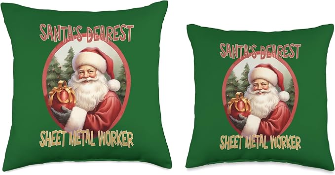 SHEET METAL WORKER Gifts Sheet Metal Worker Christmas Holiday Love Xmas Throw Pillow, 18x18, Multicolor