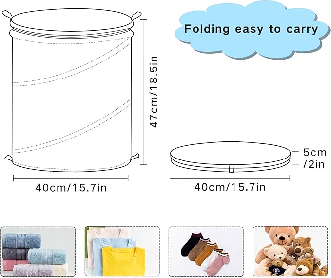 Cute Cartoon Rainbows laundry basket folding and waterproof bins with lids for organizing with sturdy handle bag Decorative 62 quart for kitchen shelf towel cestos para ropa sucia