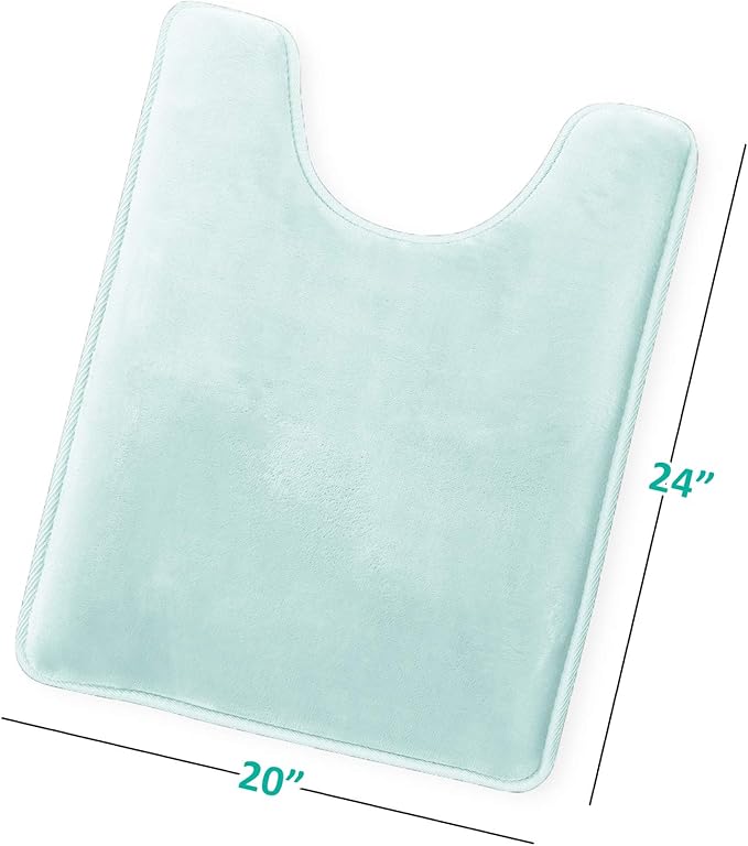 Clara Clark Bathroom Rugs, Velvet Memory Foam Bath Mat, Non-Slip, Machine Washable Bath Rugs - Dries Quickly, Ultra Soft Plush Bath Mats for Bathroom, 20 x 24, Light Blue