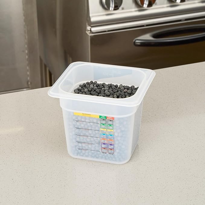 Restaurantware Food Storage Container 10 Pack of 6.8 x 4.2 x 5.9 Inches Plastic Stackable Storage Box White Reusable Label Container Dishwasher Safe For Restaurants And Kitchens