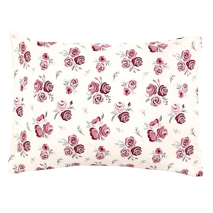 Hudson Baby Unisex Baby Cotton Toddler Pillow Case, Rose, One Size