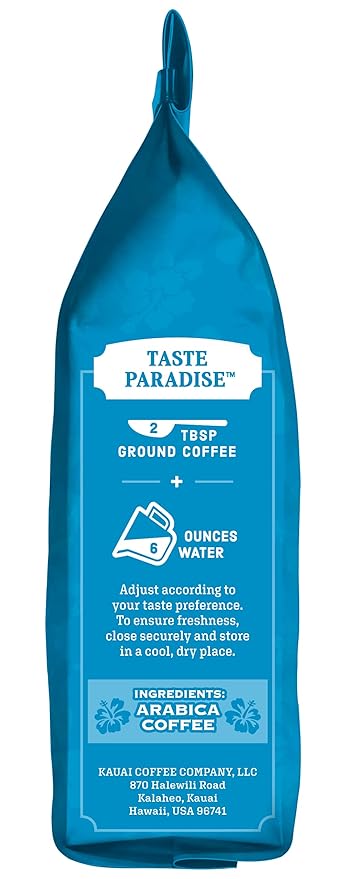 Kauai Coffee Whole Bean Coffee – Smooth,Non-Bitter Pure Arabica – Light Floral Notes & Bright Aroma-– Grown on Hawaii's Largest-Coffee Farm-– Koloa Estate Medium Roast of 10oz,(Pack of 4)