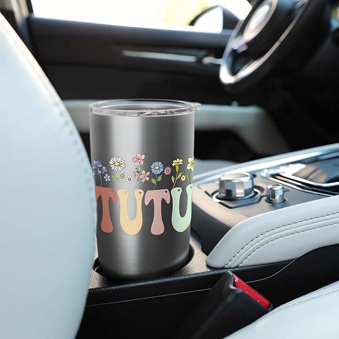 Tutu Gifts Women Wildflower Floral Design Tutu Stainless Steel Insulated Tumbler