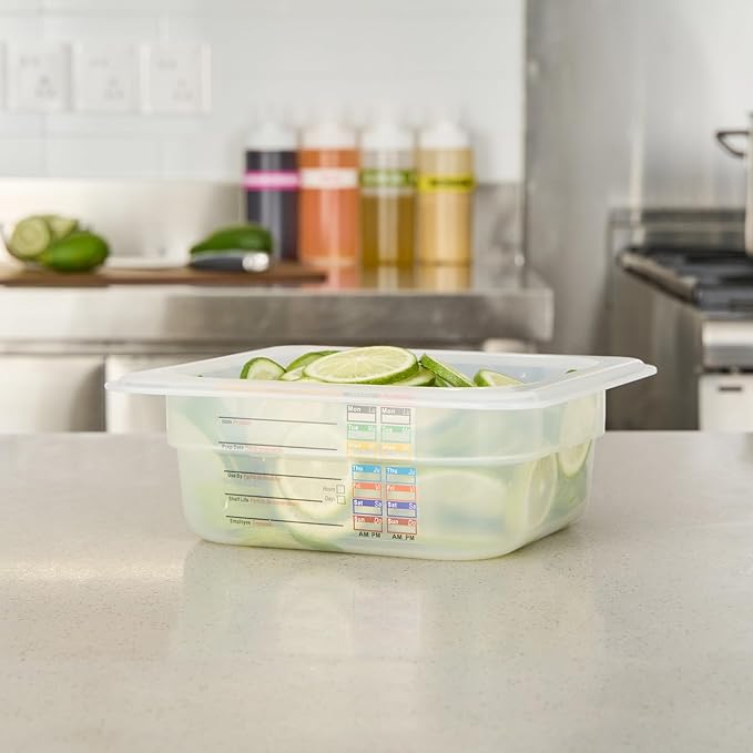 Restaurantware Food Storage Container 10 Pack of 6.8 x 6.2 x 2.5 Inches Plastic Stackable Storage Box White Reusable Label Container Dishwasher Safe For Restaurants And Kitchens