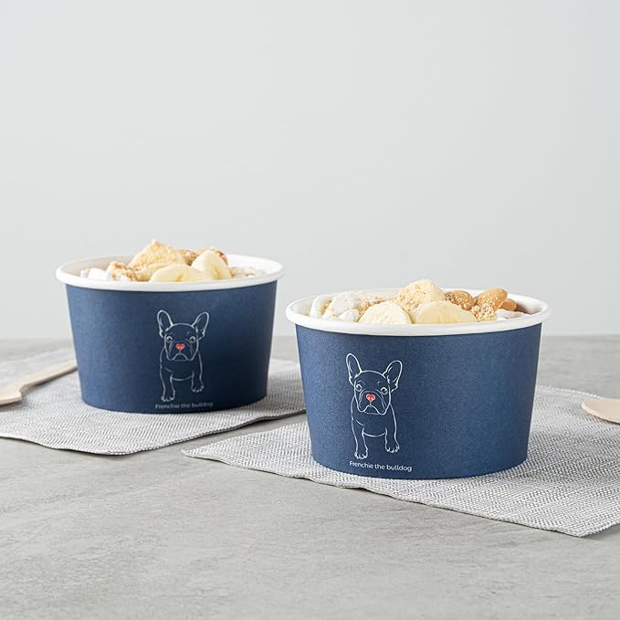 Coppetta 12 Ounce Dessert Cups, 50 Disposable Ice Cream Cups - Lids Sold Separately, Sturdy, Frenchie Paper FroYo Bowls, For Hot And Cold Foods, Perfect For Gelato Or Mousse - Restaurantware