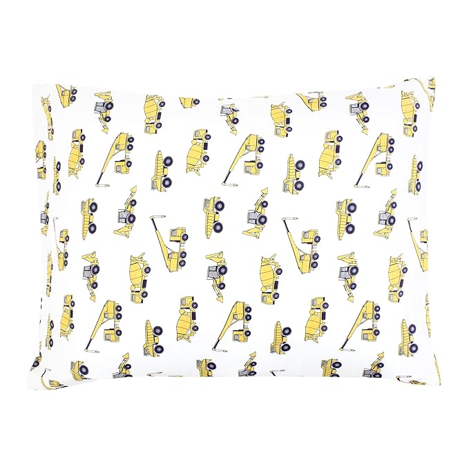 Hudson Baby Unisex Baby Cotton Toddler Pillow Case, Construction, One Size