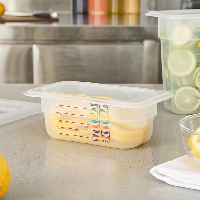 Restaurantware Food Storage Container 10 Pack of 6.8 x 4.2 x 2.5 Inches Plastic Stackable Storage Box White Reusable Label Container Dishwasher Safe For Restaurants And Kitchens