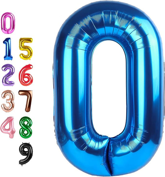 0 Balloon Numbers 40 Inch Big Dark Blue Balloon Numbers for Birthday Decoration, Baloon for 10 20 30 40 100 2025 Graduation Decor Wedding Anniversaries Party