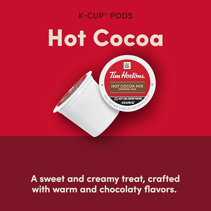 Tim Hortons Original Hot Chocolate, Single Serve Keurig K-Cup Pods, 10 Count (Pack of 2)