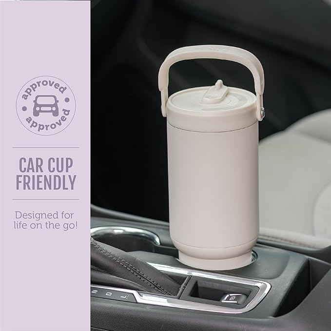 Ello Oasis Go+ 26oz Tumbler with Top Handle and Retracting Straw | Reusable Insulated Stainless Steel Cup, 100% Leakproof Water Bottle, 24 Hours Cold, Cup Holder Friendly For Travel | Daisies