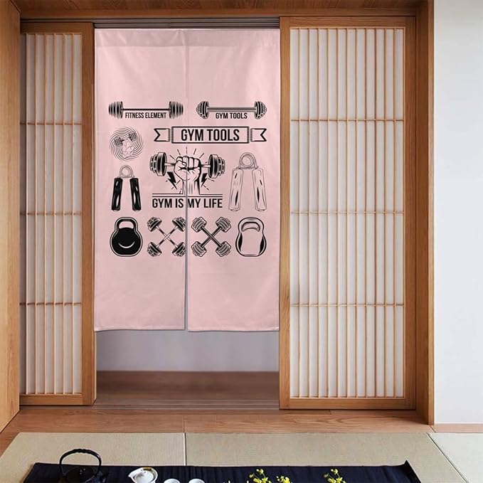Fitness Element Gym Tools Gym Tools Gym is My Life Blackout Curtains for Doorways Bedroom Kitchen Door Curtain 34x56in Indoor Partition Shading Decor Window Curtains