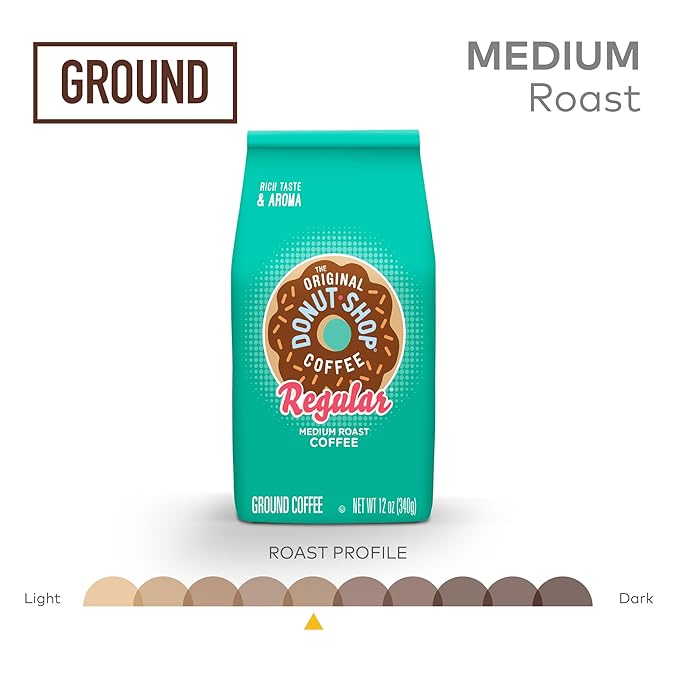 The Original Donut Shop Coffee, Regular, Medium Roast, Ground Coffee, 12 oz Bag