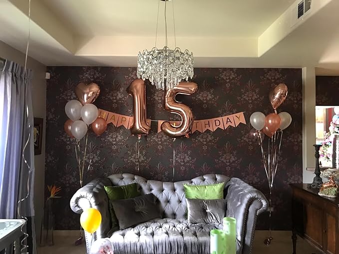 Number 25 Balloons, Rose Gold 52 Balloon Numbers 40 Inch for Women Men, Birthday Decorations for 25th Photo Prop, Big Events, School Class Party,