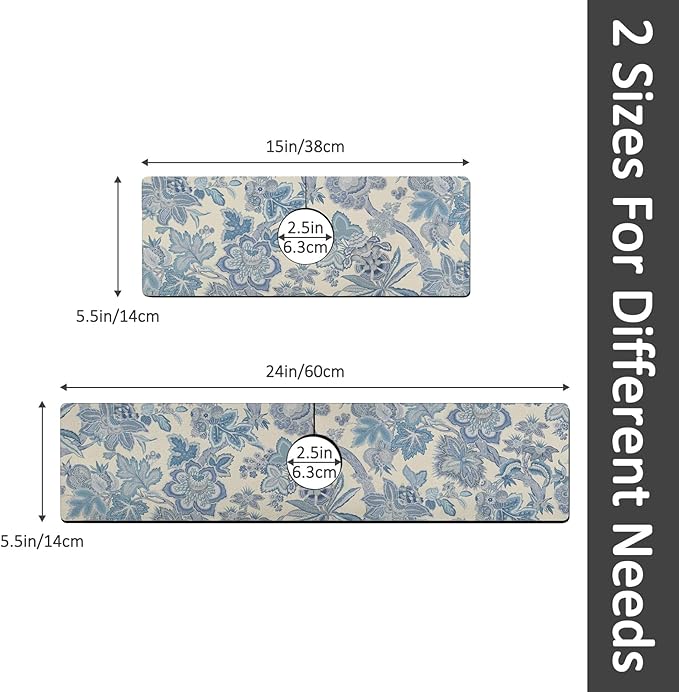 15" X 5.5" Kitchen Sink Splash Guard Faucet Mat Floral Super Absorbent Fast Drying Faucet Guard & Draining Mat Sink Splash Guard Behind Faucet for Kitchen, Bathroom