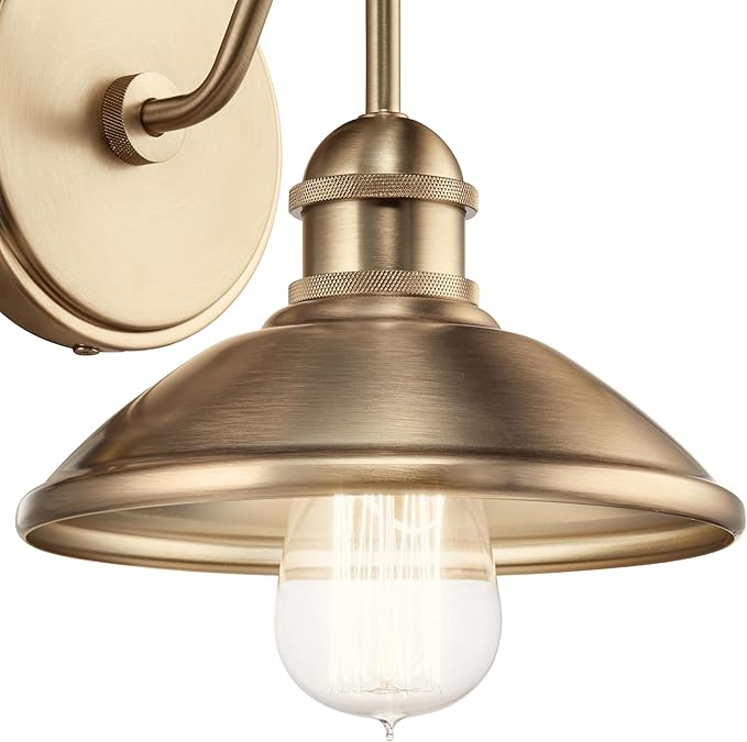 Kichler Clyde 1 Light Bathroom Vanity in a Rich Champagne Bronze Finish, for Bathrooms, (7.25" H x 7.5" W x 8.25" Ext.), 45943CPZ