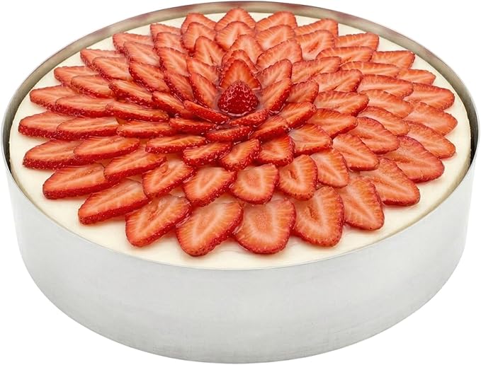 Restaurantware 10 x 2.4 Inch Baking Ring 1 Round Cake Ring - Oven-Ready Freezable Stainless Steel Ring Mold Dishwashable For Cooking Or Baking