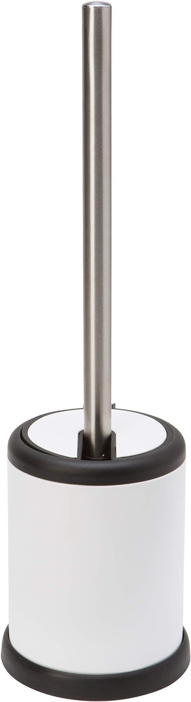 Bath Bliss Toilet Brush and Holder | Self Closing Lid | 360 Degree Brush Head | Bathroom Cleaning | Compact Size | Storage and Organization | White (Pack of 2)