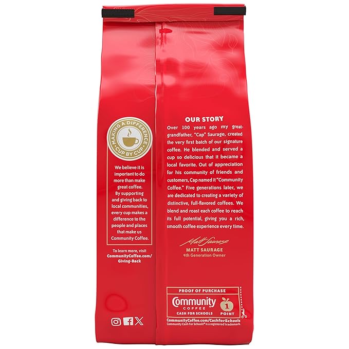 Community Coffee 100% Colombia Whole Bean Coffee, Medium-Dark Roast, 11 oz Bag (Pack of 1)