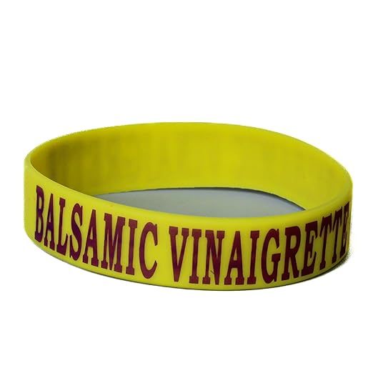 Culinary ID Bands "Balsamic Vinaigrette Silicone Label Band for 32 oz. Widemouth Squeeze Bottle – Ideal for Use with Widemouth Squeeze and Sauce Bottles, Durable and Stretchable, Yellow