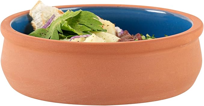Restaurantware Terracotta Cazuela Bowls 2 Pack of 9 oz Durable Rustic Serving Dish Glazed Oven-Safe Bowl Freezer-Safe Tapas Dish Microwave-Safe Dishwasher-Safe