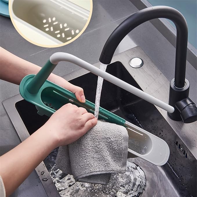 Kitchen Storage Rack Shelf Kitchen Sinks Organizer Soap Sponge Holder Sink Drain Rack Storage Basket Kitchen Gadgets Accessories Tool Storage Shelves (Color : Black) (Mug)