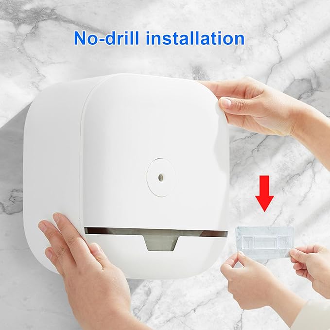 Luocute Wall Mount Paper Towel Dispenser, ABS Plastic Rustproof Scratch Proof with Lock, Large Capacity Hand Towel Holder for Bathroom Kitchen Office Public Places (White)
