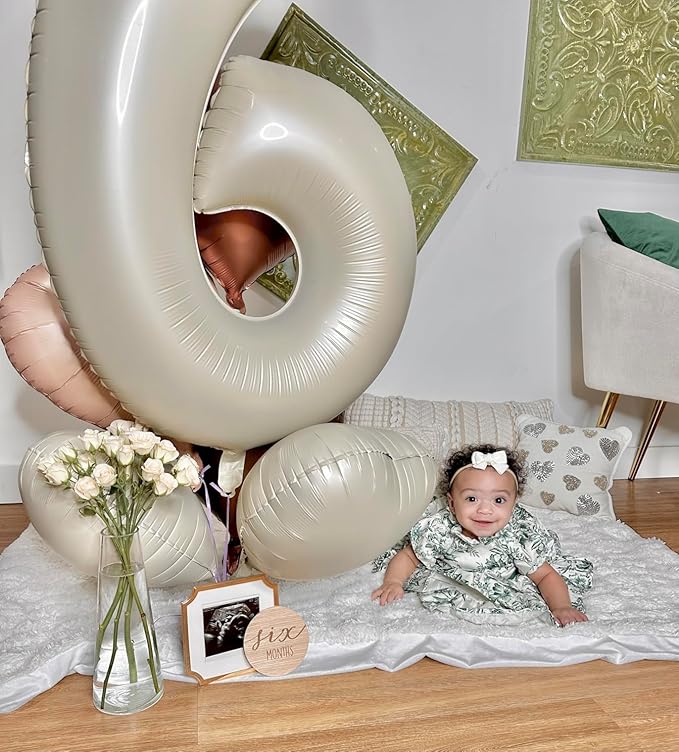 16 Balloon Numbers, Cream 40 In 16th Birthday Decorations for Boys Girls, 61st Happy Birthday Party Decorations Balloons for Engagement, Wedding, Celebration Party, Graduations, Photo Shoot