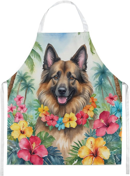 Caroline's Treasures Belgian Tervuren Luau Apron Cooking Kitchen Server Baking Crafts Gardening for Adult Women Men, Unisex, Large, Multicolor