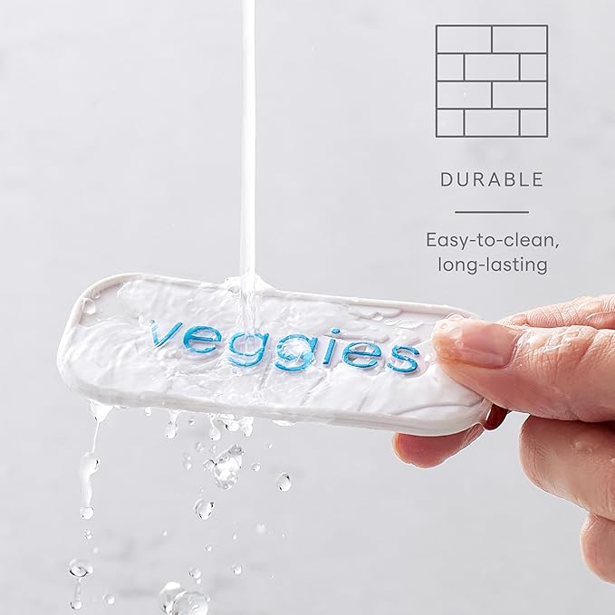 YouCopia ReStickable™ Fridge Labels, 3D Fridge Labels, Reusable Nano-Suction, White
