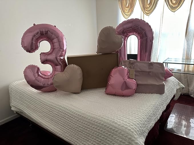 13 Balloons Number, 31 Balloons, 13th Pearl Pink Party Decorations 40 In Big 31st for Women Men Engagement, Wedding, Celebration Party, Graduations, Photo Shoot