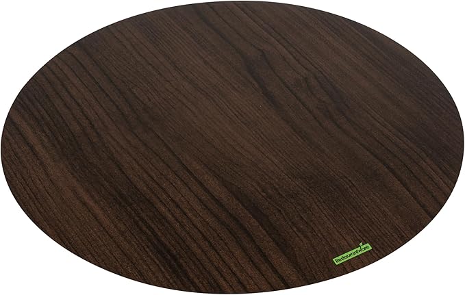 Restaurantware Cater Tek 13.8 Inch Charcuterie Boards 10 Faux Wood Cheese Boards - Round Stackable Dark Paper Cardboard Charcuterie Boards Disposable For Serving At Catered Events