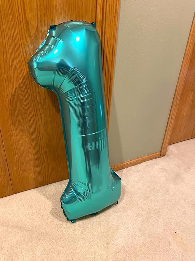 Number 2 Balloons 40 In Birthday Decorations for 2nd Boy Girl, Blue Green Number Balloon Birthday Party Decorations Big Foil Mylar Balloons for Wedding, Celebration, Graduations