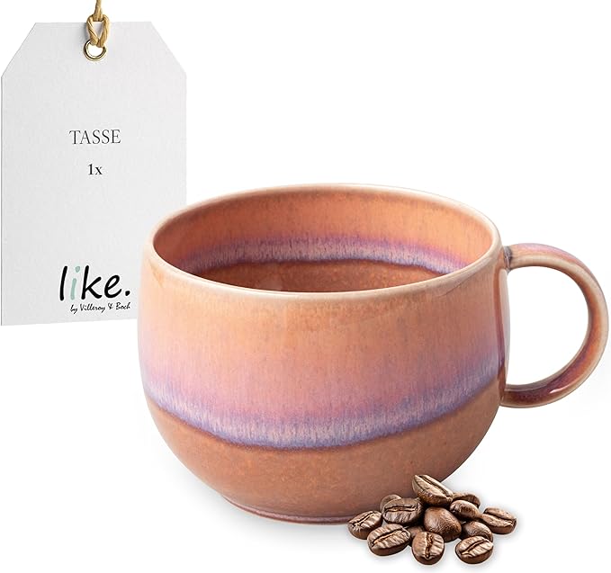 like. by Villeroy & Boch Perlemor Coral Collection Coffee Cup - Premium Porcelain - Scandinavian Design - Dishwasher & Microwave Safe - 6.5 oz