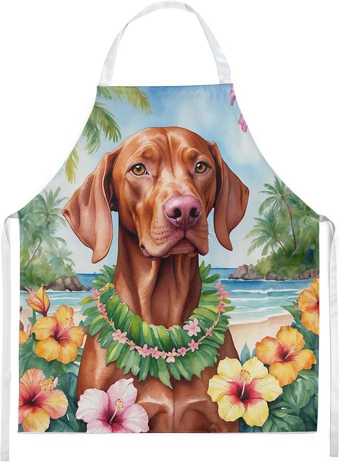 Caroline's Treasures Vizsla Luau Apron Cooking Kitchen Server Baking Crafts Gardening for Adult Women Men, Unisex, Large, Multicolor