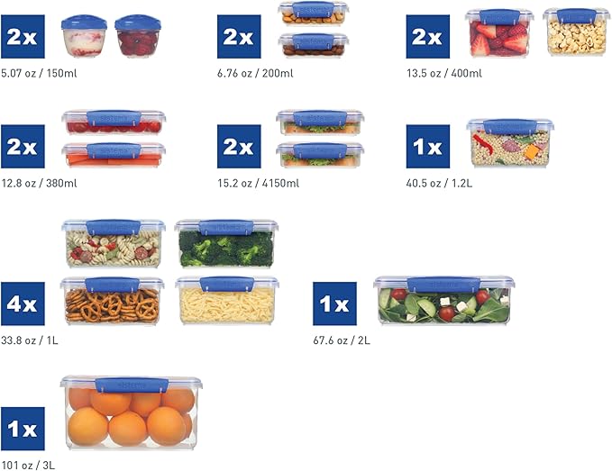 Sistema KLIP IT Collection Food Storage Containers 34-Piece SetBlue