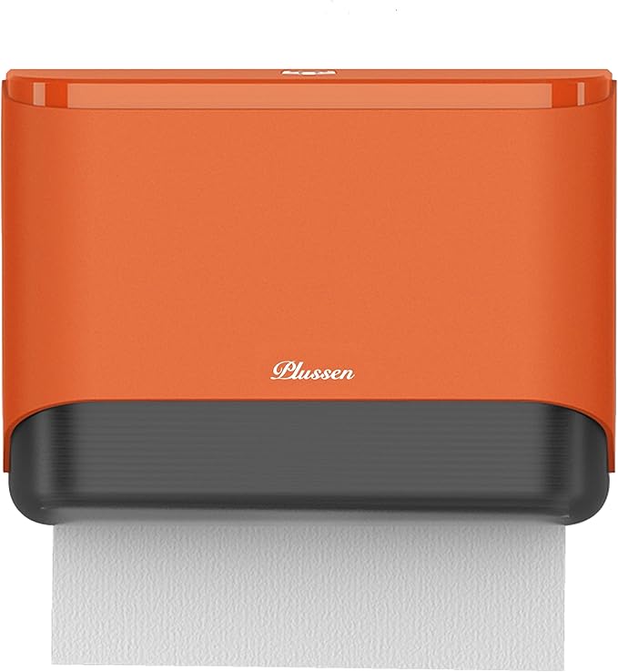 Commercial Paper Towel Dispenser Wall Mount with Lock 1 Pack,Universal Multifold Tri Fold Paper Hand Towel Holder,Compact Toilet Tissue Dispensers for Bathroom Kitchen Office (Orange)