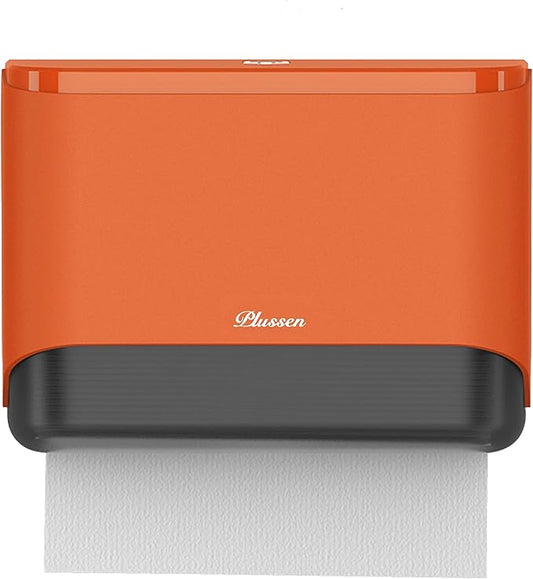 Commercial Paper Towel Dispenser Wall Mount with Lock 1 Pack,Universal Multifold Tri Fold Paper Hand Towel Holder,Compact Toilet Tissue Dispensers for Bathroom Kitchen Office (Orange)