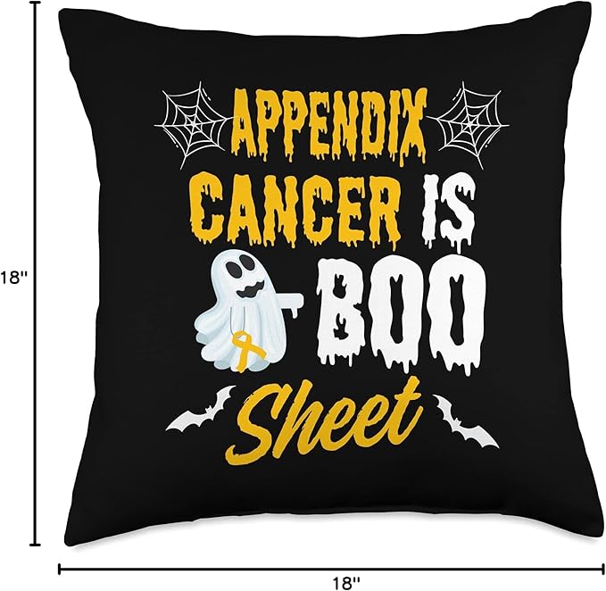 Appendix Cancer Is Boo Sheet Ghost Halloween Appendix Cancer Throw Pillow