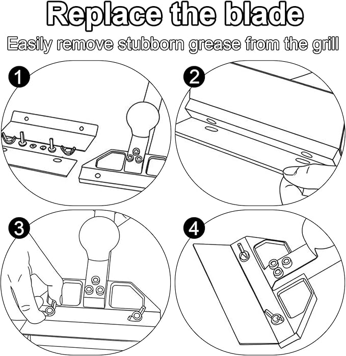 8pcs Grill Scraper Replacement Blades, 15.1x4.4cm/5.94x1.73in Stainless Steel Blades Griddle Cleaning Kit Tool for Griddle & BBQ Grill Scraper