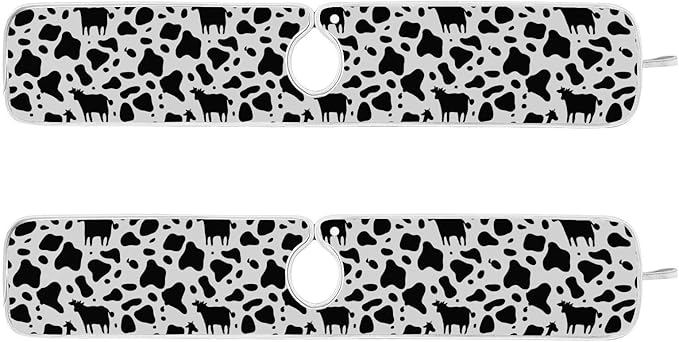 Kitchen Faucet Absorbent Mat,Cow Print Water Splash Guard for Sink, Faucet Drip Catcher Thicken Sponge Microfiber Faucet Water Catcher Mat Sink Absorbent Mat for Kitchen 14x5in 2 Pack