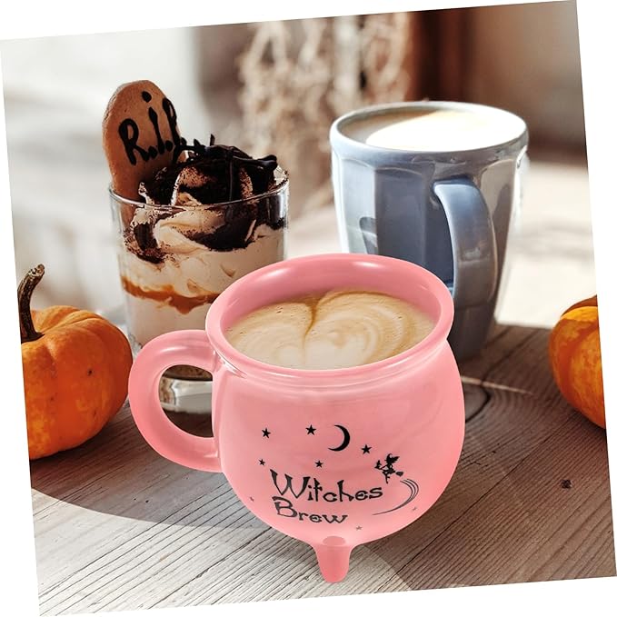 Didiseaon Ceramic Cauldron Mug for Halloween Unique Witch Mug for Drinks Spooky Decorative Cup for Home Office Cafe for Friends