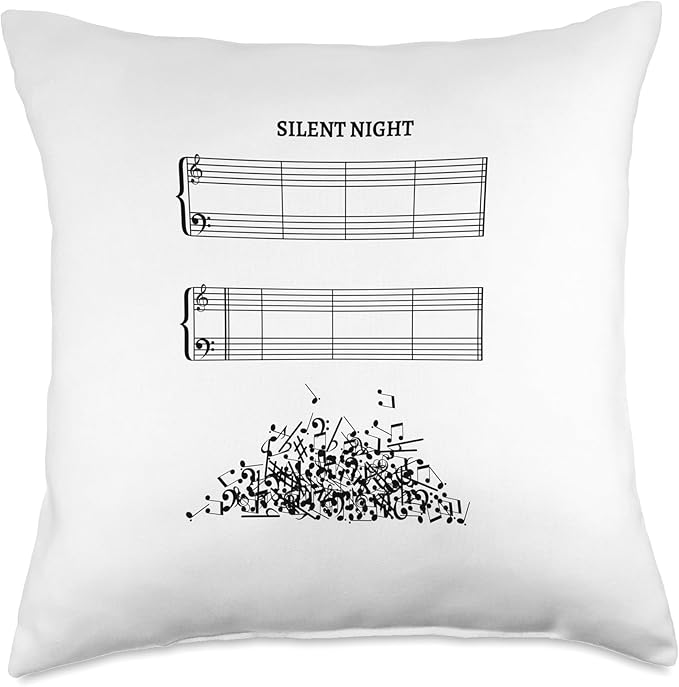 Silent Night Music Sheet Without Notes The Sound of Silence Throw Pillow