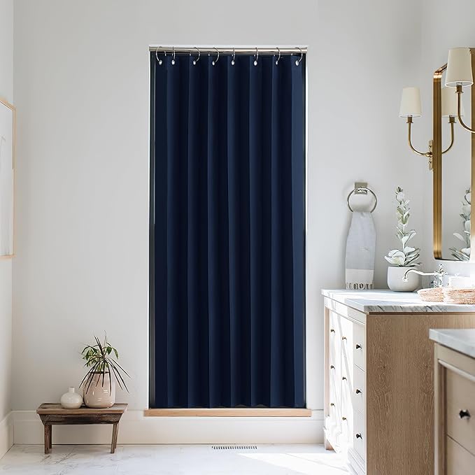 NICETOWN Black Blackout Curtains for Bedroom Bathroom Privacy, Accordion Style Thermal Insulated Window Curtains for Living Room Nursery Baby Room, 1 Panel, 38 x 63 Inches Length