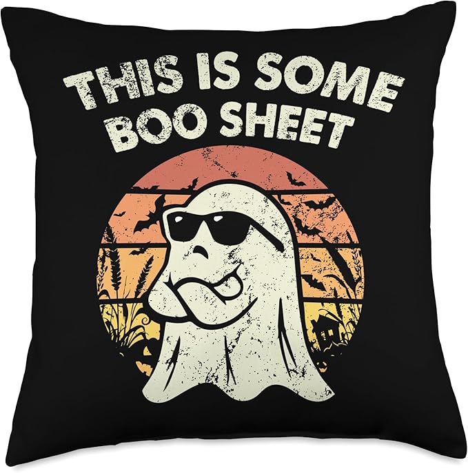 This is Some Boo Sheet Ghost Retro Halloween Costume Women Throw Pillow